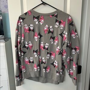 Hot Topic Gray and Pink Character Sweatshirt